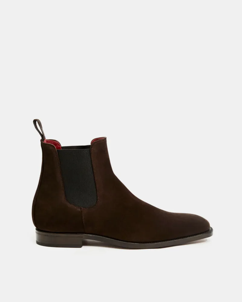 Moisture   Wicking Brown Suede Chelsea Boot