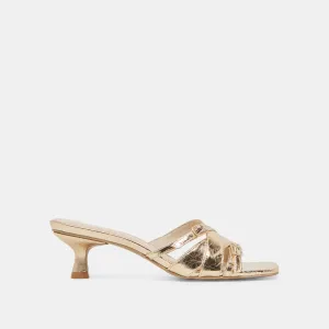 Minimalist Design BRYANT HEELS GOLD DISTRESSED LEATHER
