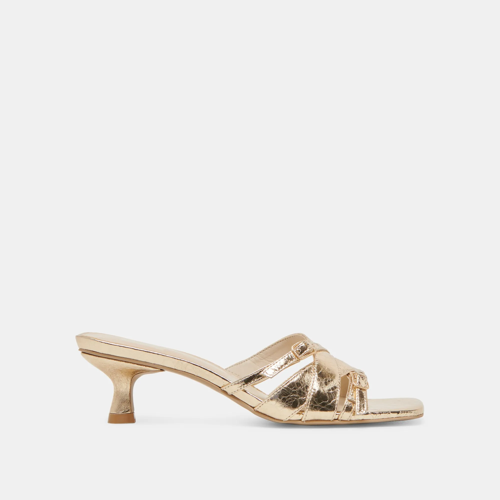 Minimalist Design BRYANT HEELS GOLD DISTRESSED LEATHER