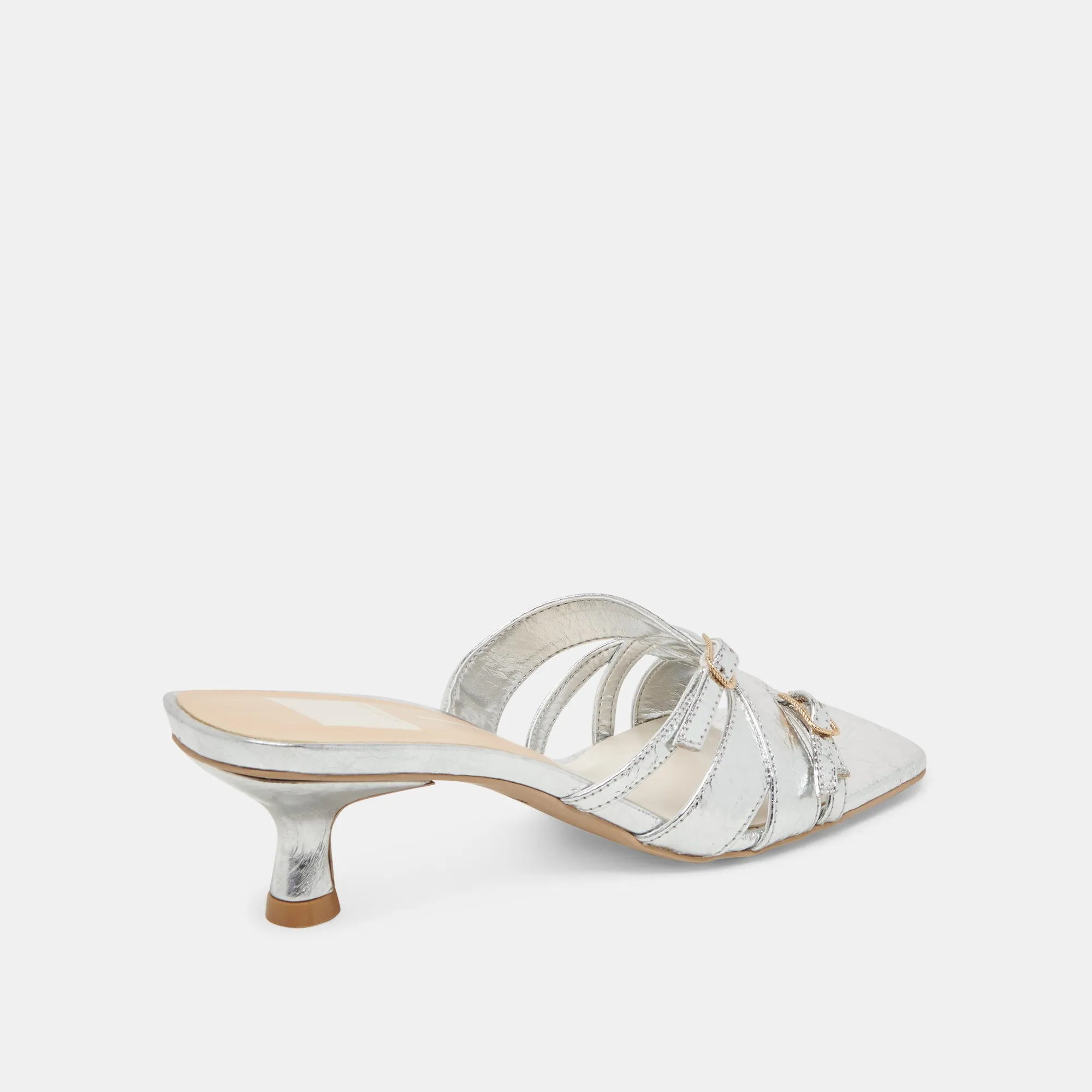 Sleek Line BRYANT HEELS SILVER DISTRESSED LEATHER