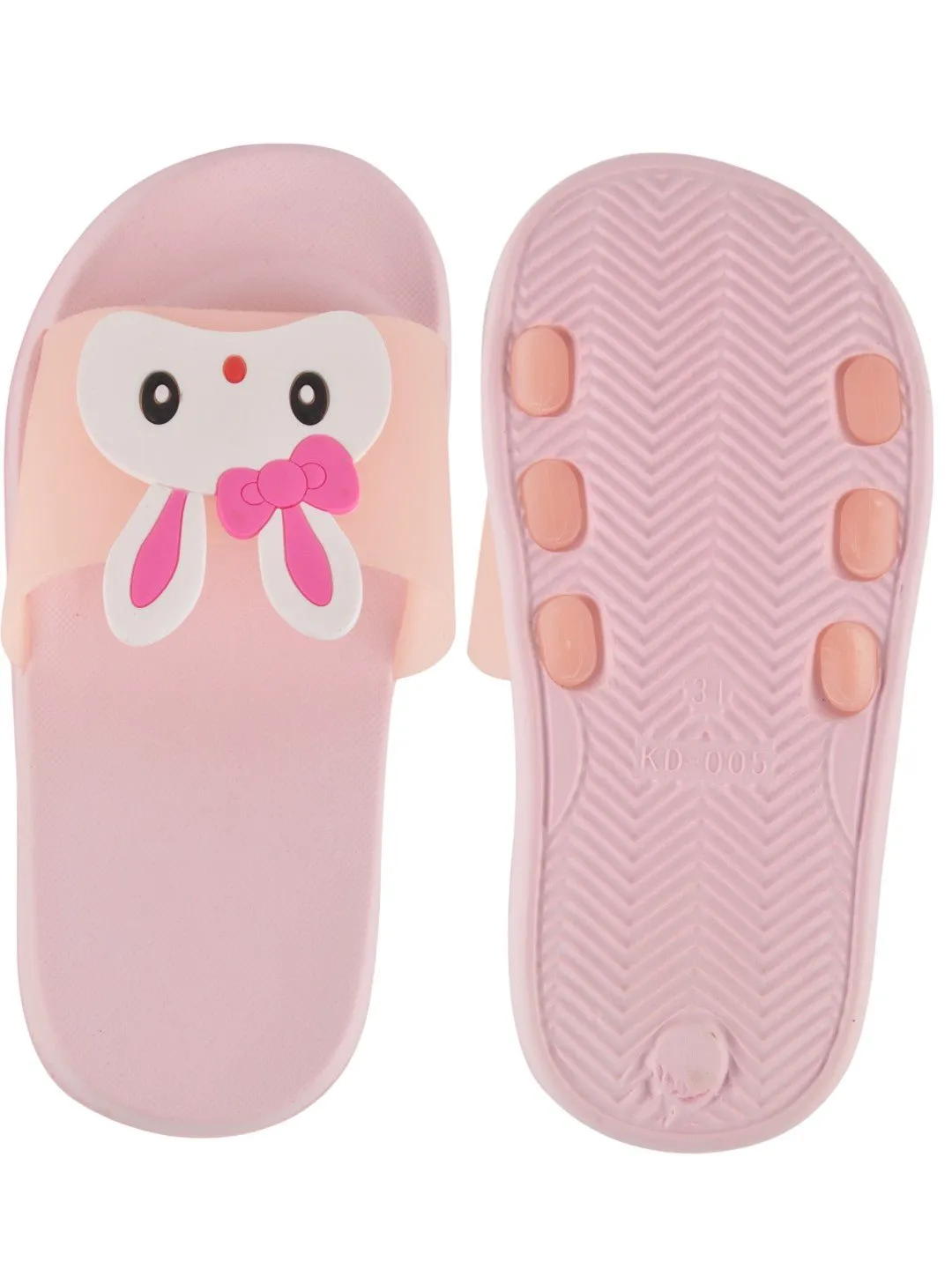 Bunny Face Slides for Girls - Light Pink