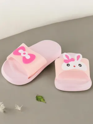 Bunny Face Slides for Girls - Light Pink