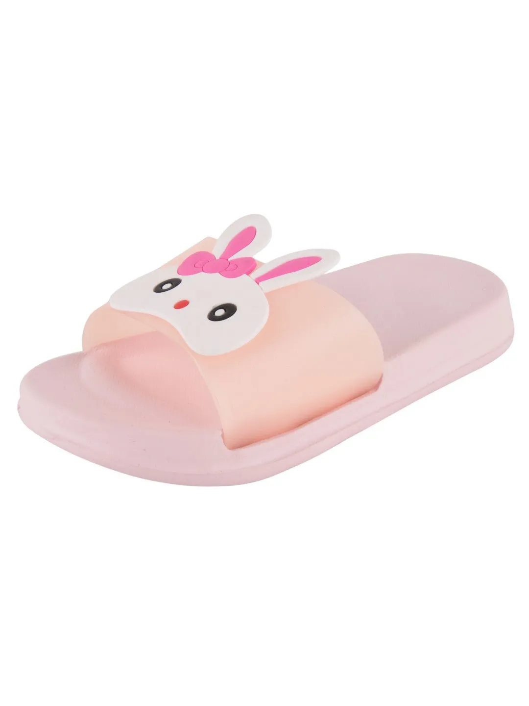 Bunny Face Slides for Girls - Light Pink