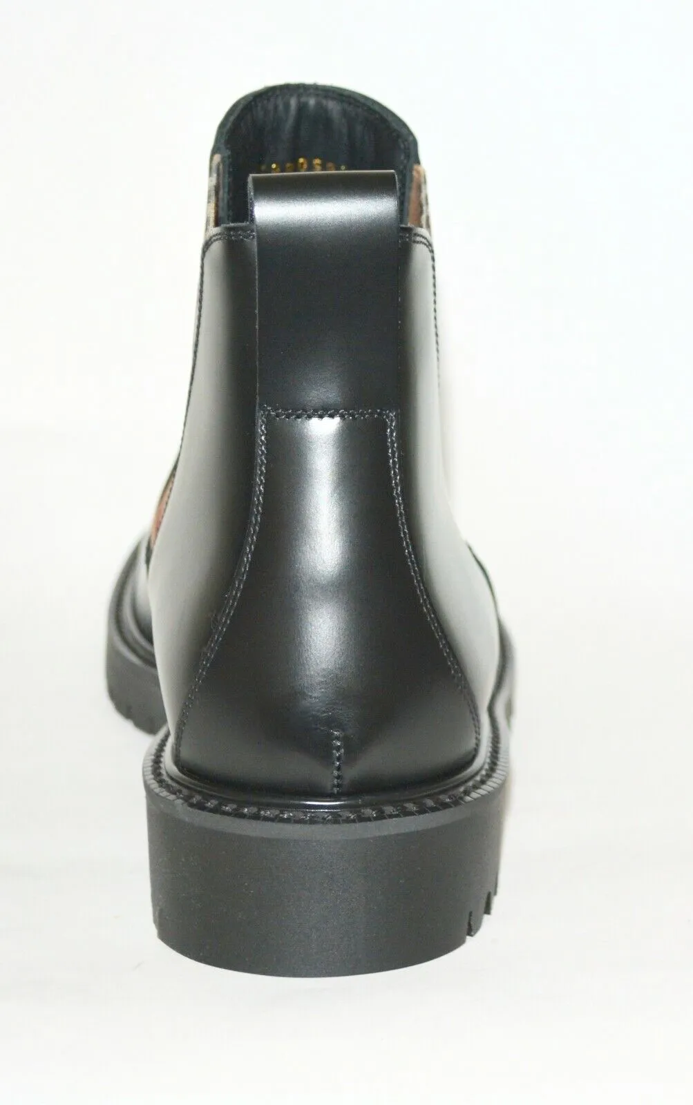 BURBERRY ALLOSTOCK CHECK CHELSEA LEATHER ANKLE BOOTS