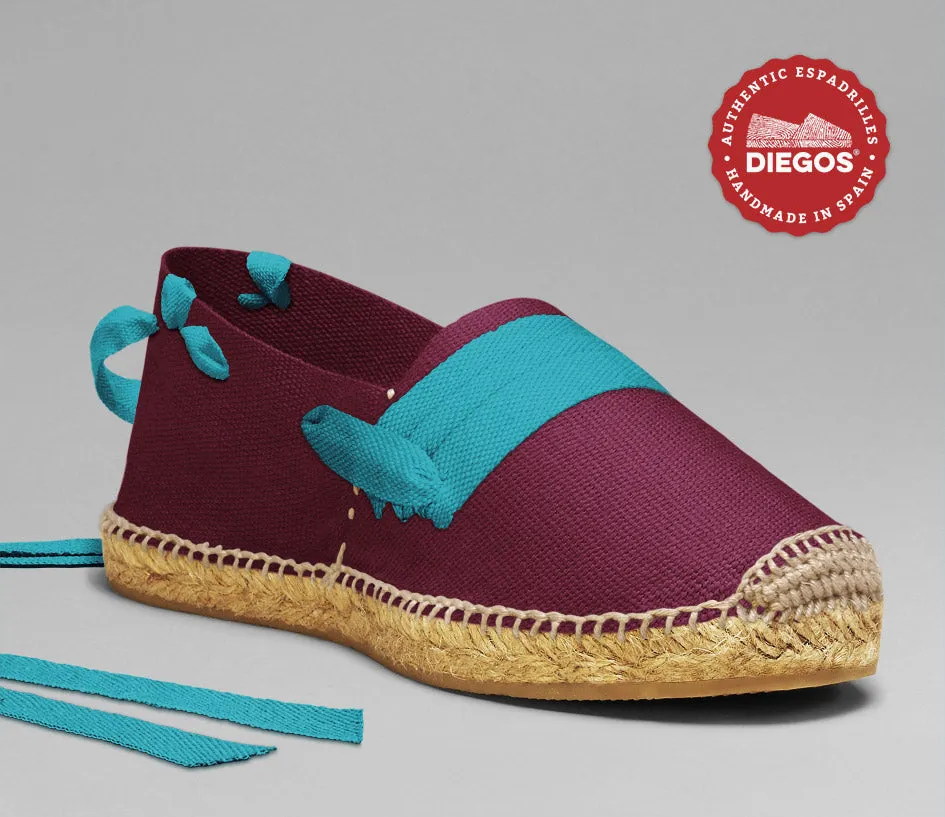 Burgundy basque espadrilles