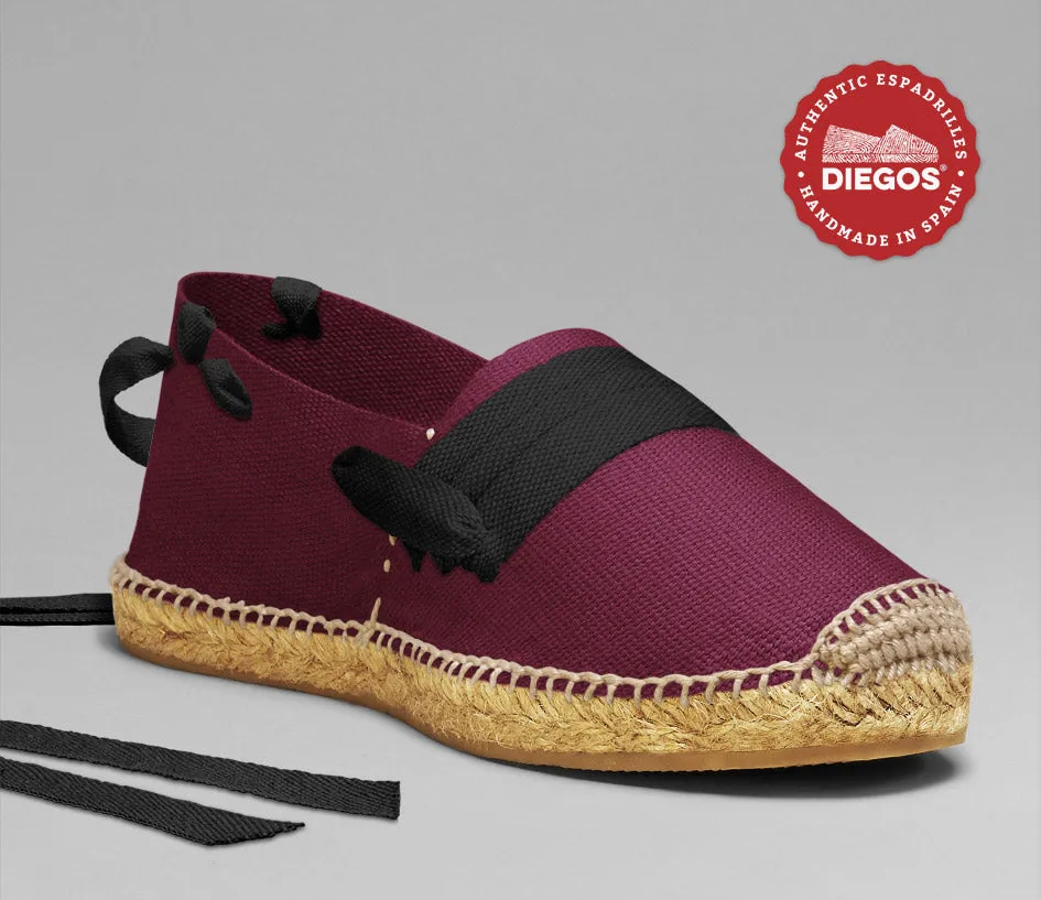 Burgundy basque espadrilles