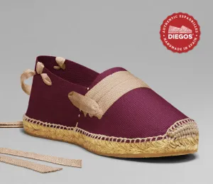 Burgundy basque espadrilles