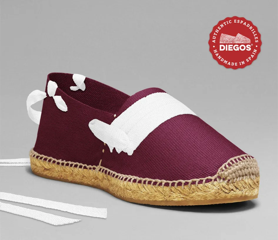 Burgundy basque espadrilles