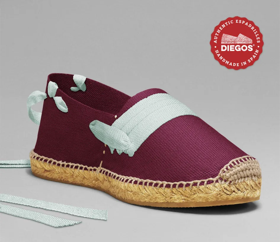 Burgundy basque espadrilles