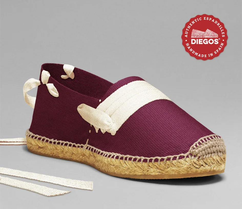 Burgundy basque espadrilles