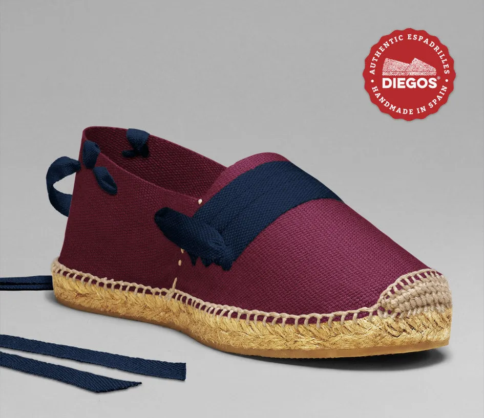 Burgundy basque espadrilles