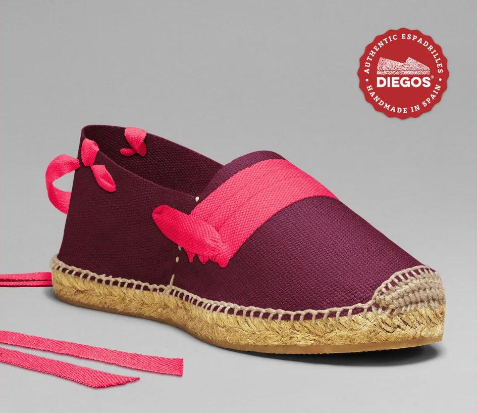Burgundy basque espadrilles