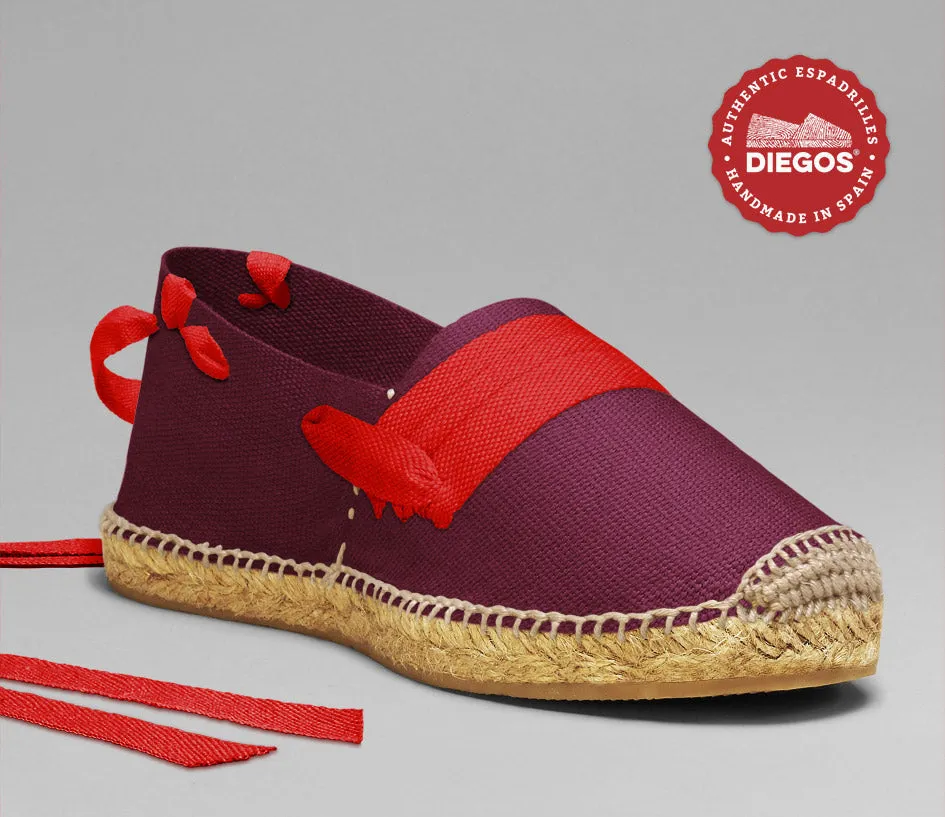 Burgundy basque espadrilles