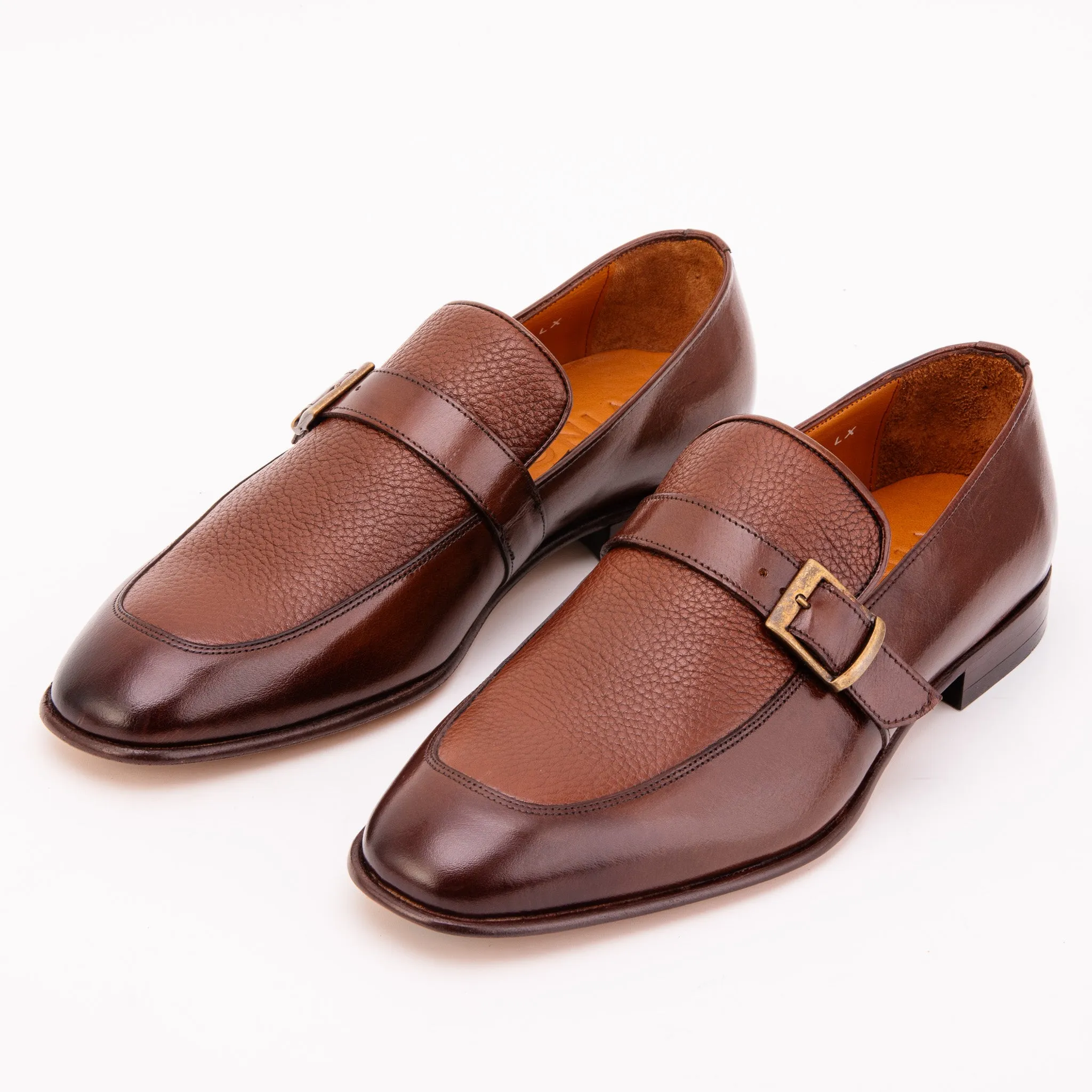 The Marquez Tan Baby Buffalo & Deer Leather Loafer Men Shoe Essential Edge