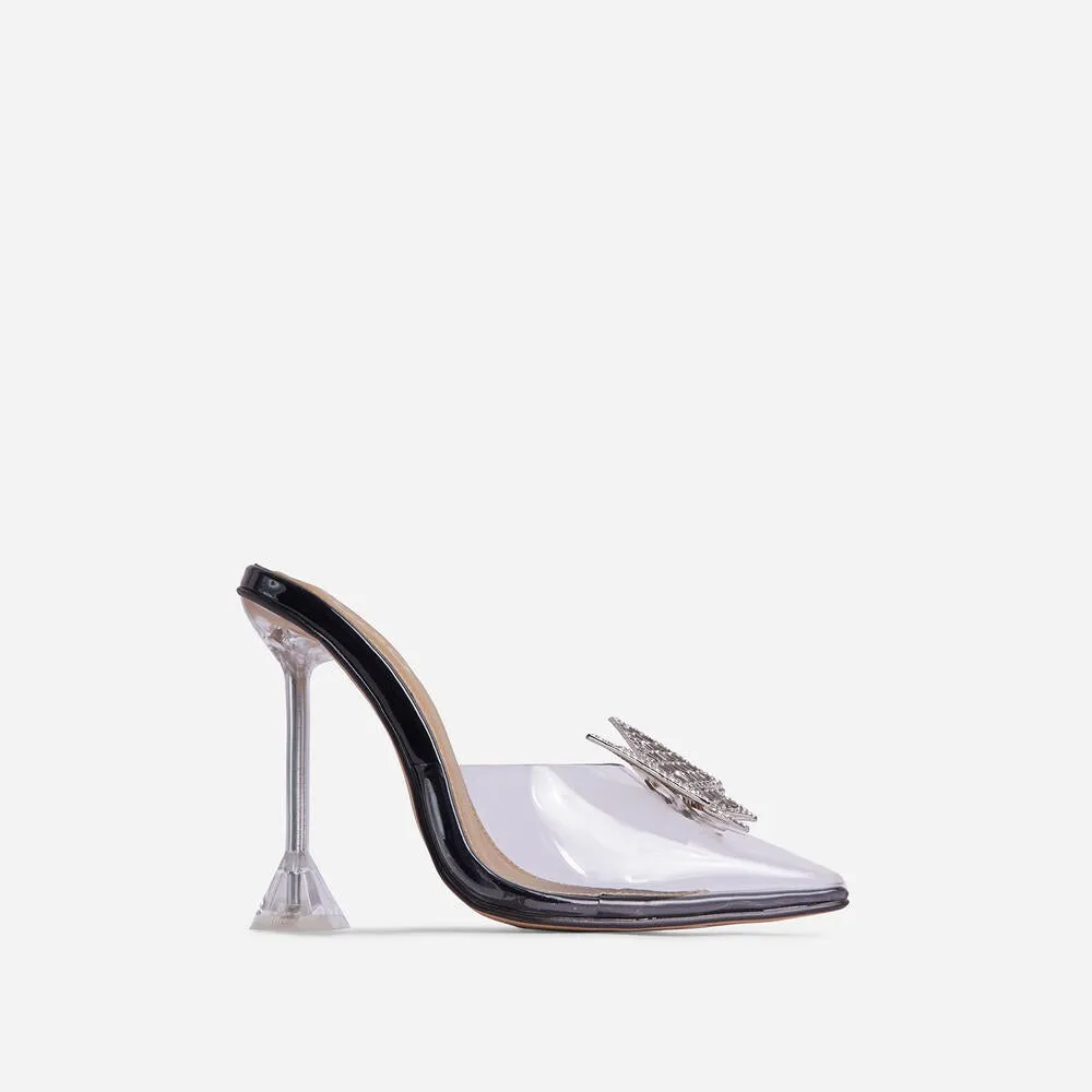 Butterfly Heels Pointed Clear Perspex Toe Sculptured Heels