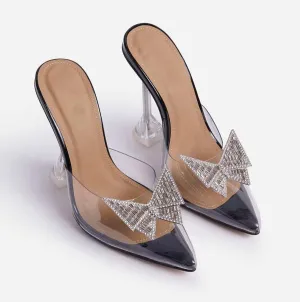 Butterfly Heels Pointed Clear Perspex Toe Sculptured Heels