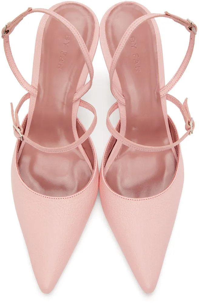 BY FAR Pink Nappa Tiffany Slingback Heels