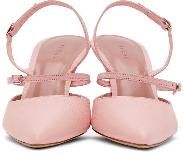 BY FAR Pink Nappa Tiffany Slingback Heels