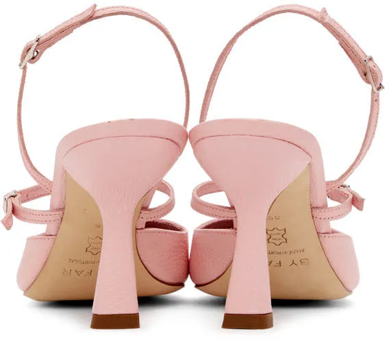 BY FAR Pink Nappa Tiffany Slingback Heels