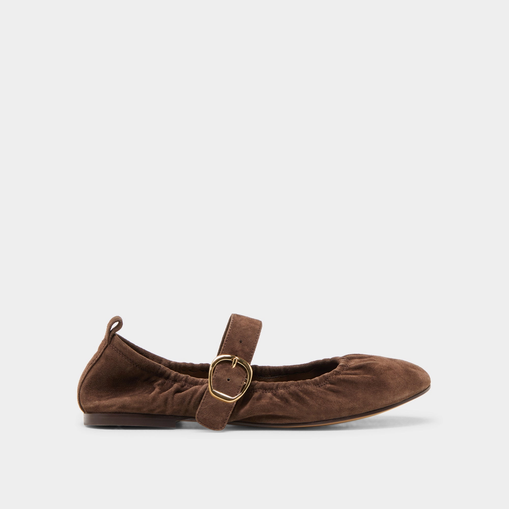 All-purpose sole Relaxed Slip CAELY BALLET FLATS DK BROWN SUEDE