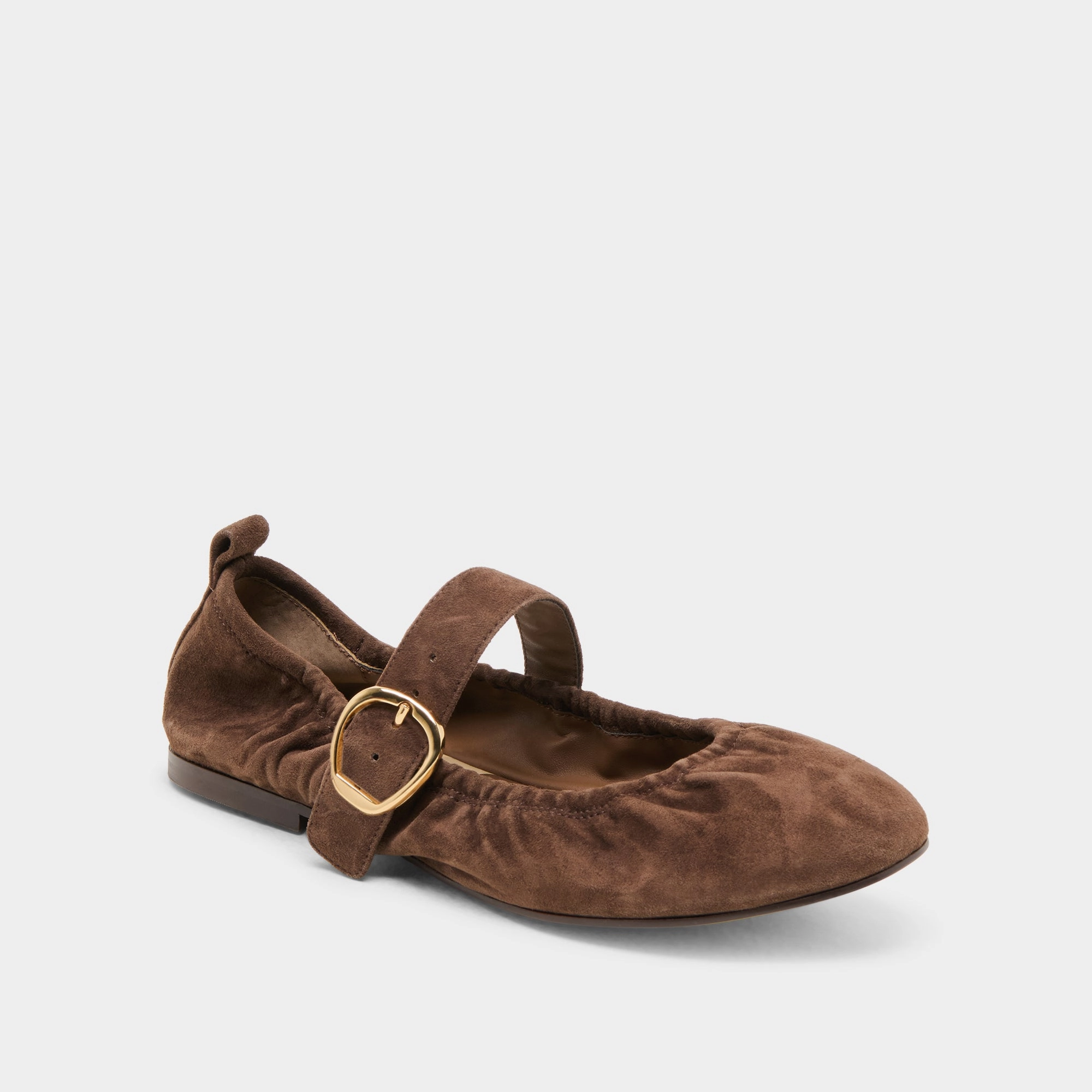 CAELY BALLET FLATS DK BROWN SUEDE Museum Glow