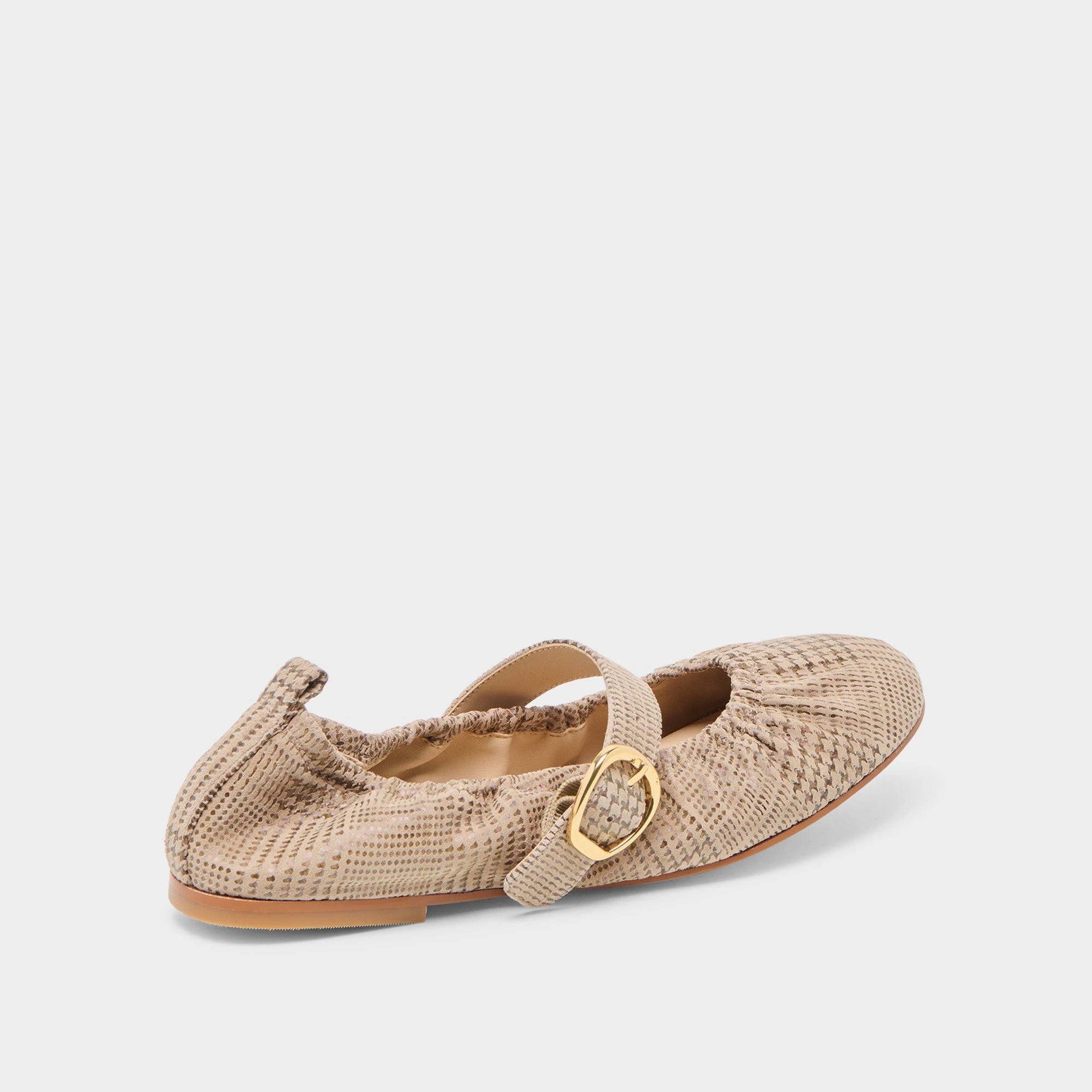 CAELY BALLET FLATS HERRINGBONE PRINTED SUEDE Sky Glow