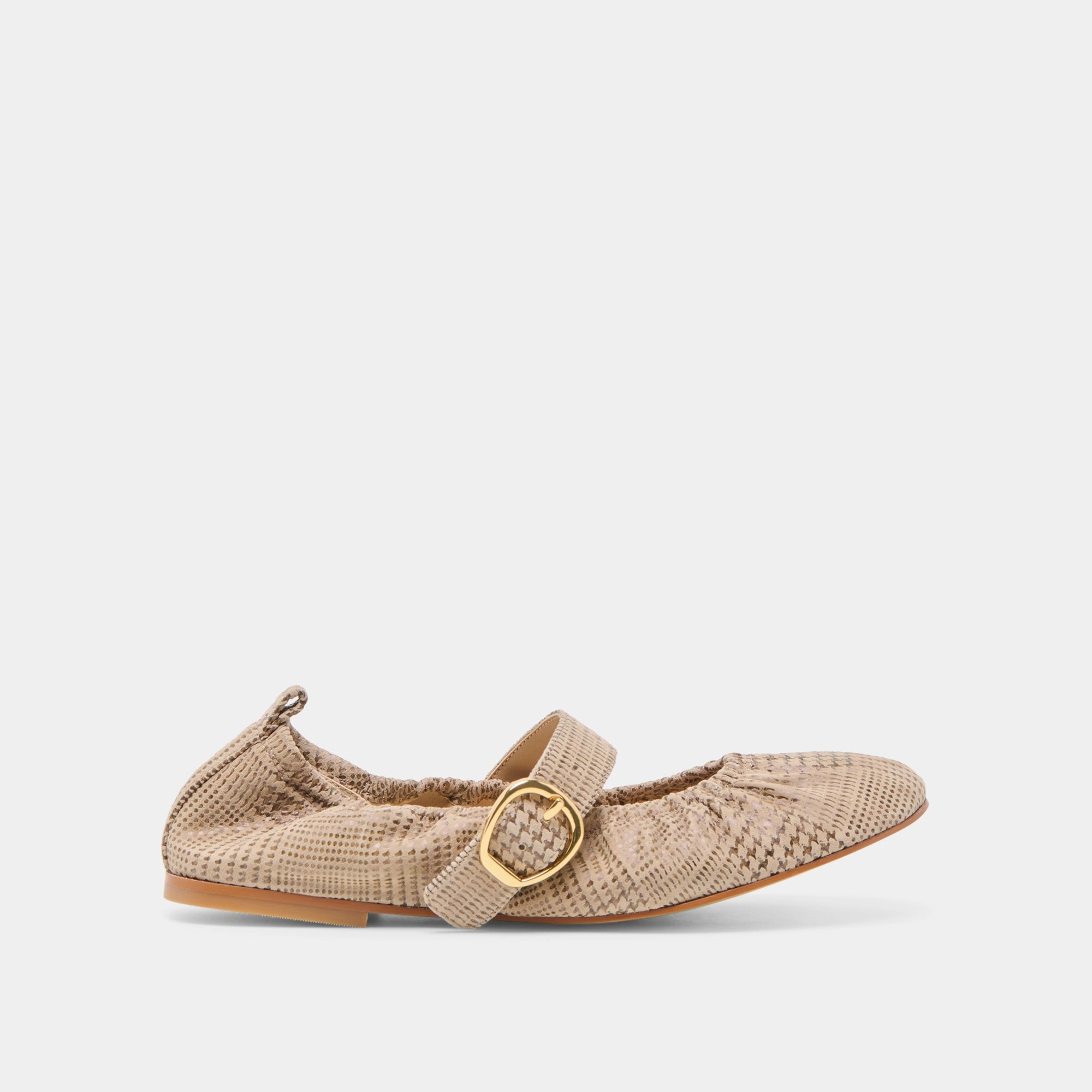 Formal Style CAELY BALLET FLATS HERRINGBONE PRINTED SUEDE