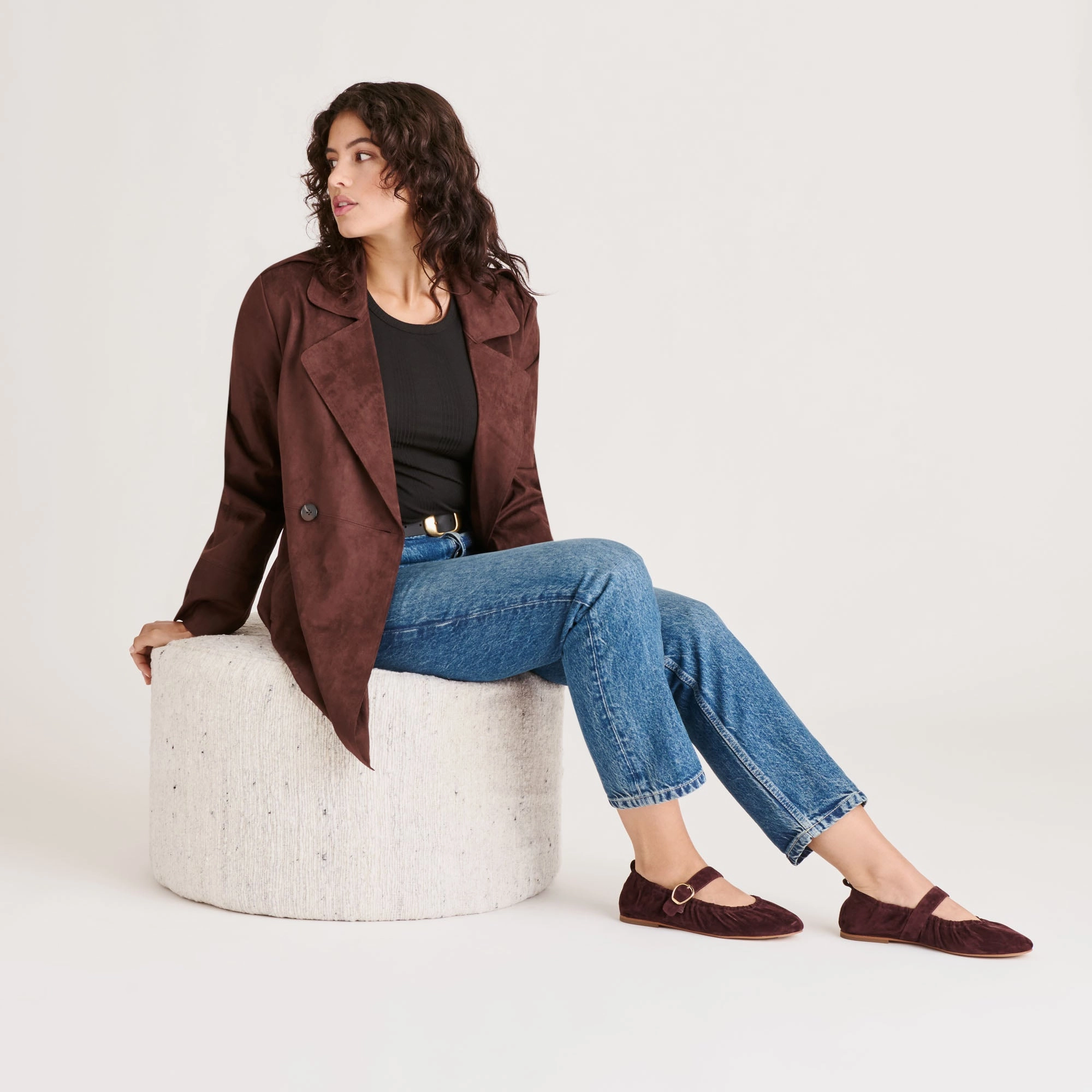 CAELY BALLET FLATS MULBERRY SUEDE Peace Walk