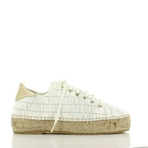 Calzanor 2053 White Lace-Up Espadrilles