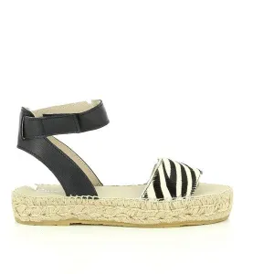 Calzanor 2233 Black & White Slingback Espadrilles