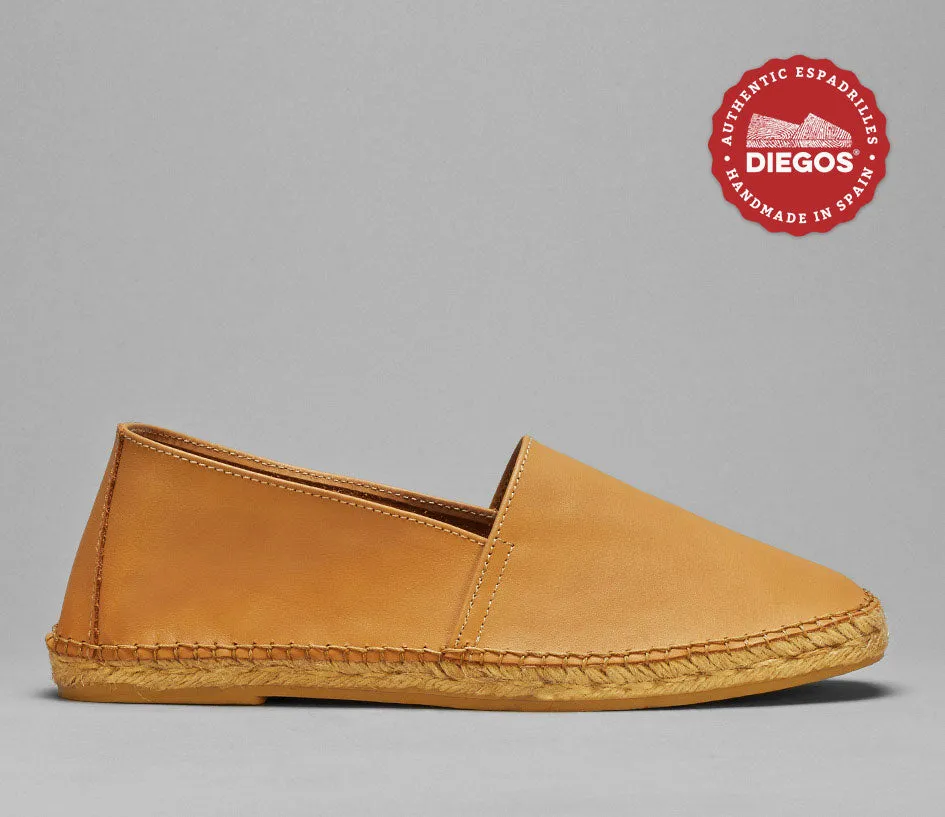 Camel leather espadrille