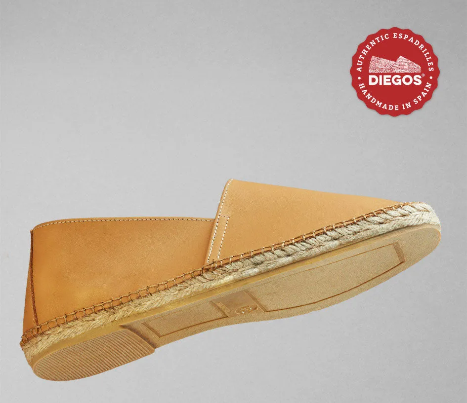 Camel leather espadrille