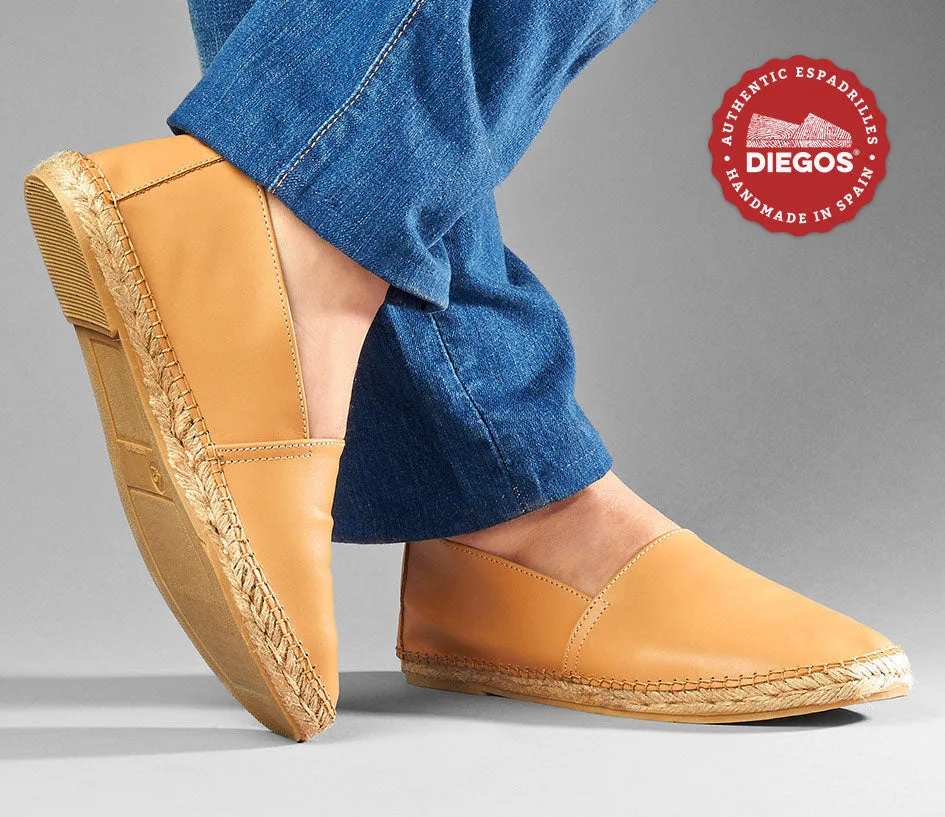 Camel leather espadrille