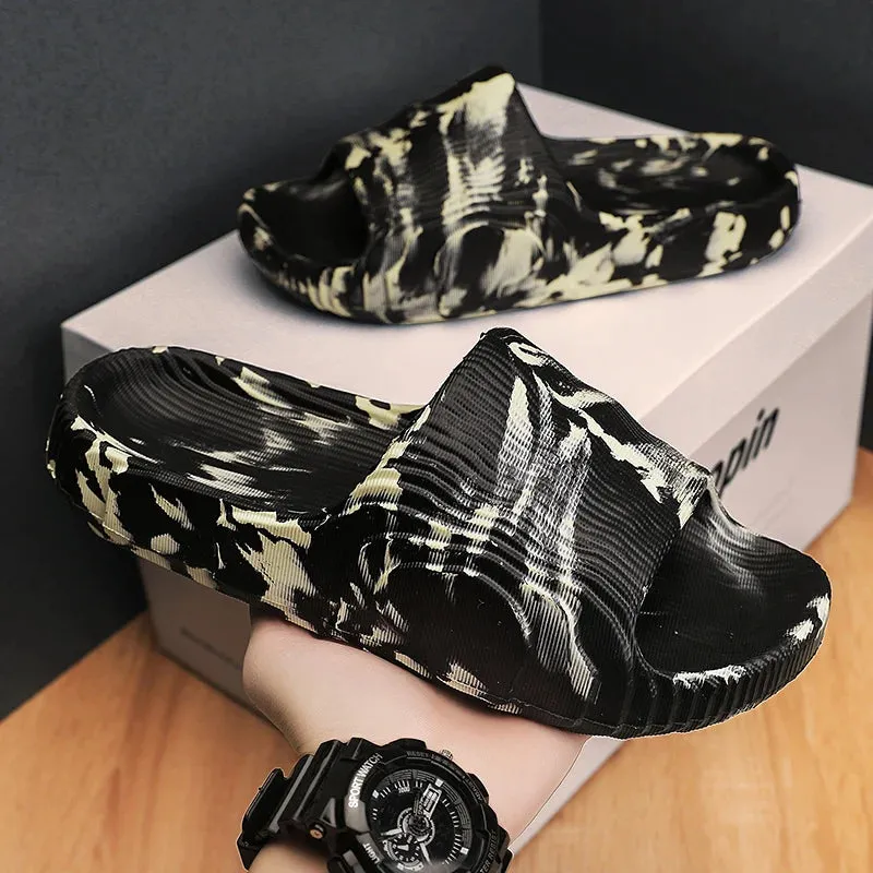 Camo black and white carbon EVA slides