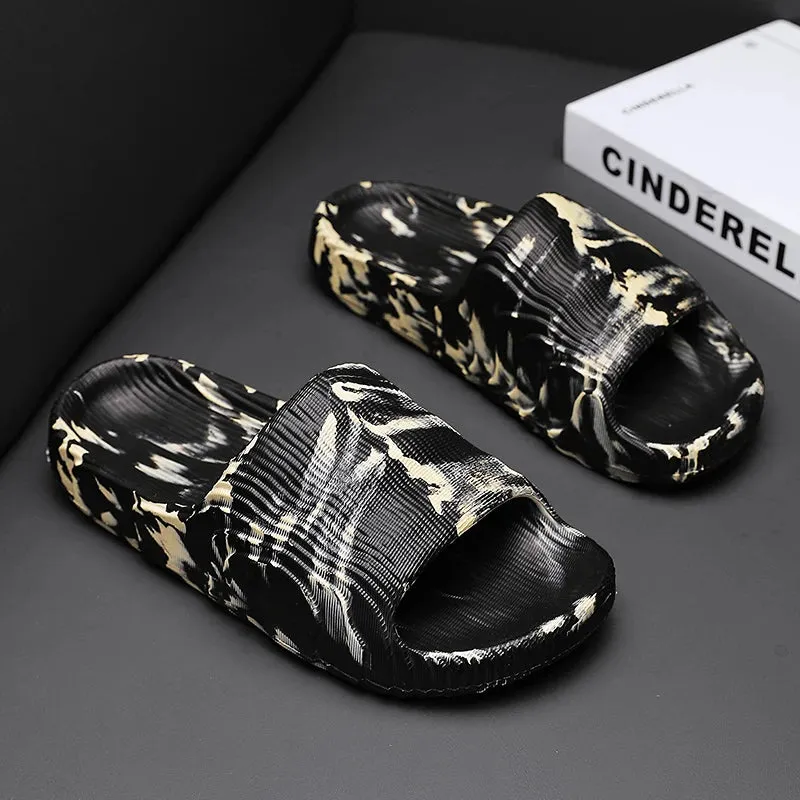 Camo black and white carbon EVA slides