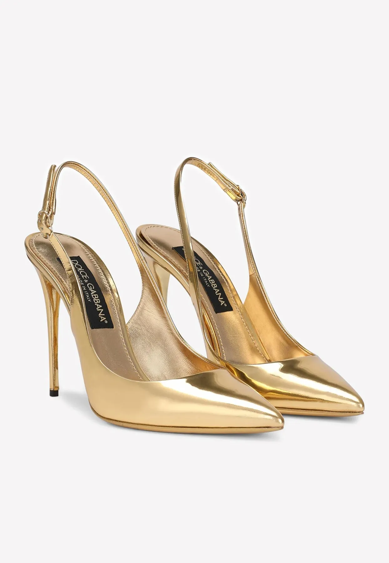 Cardinale 105 Metallic Slingback Pumps in Calf Leather