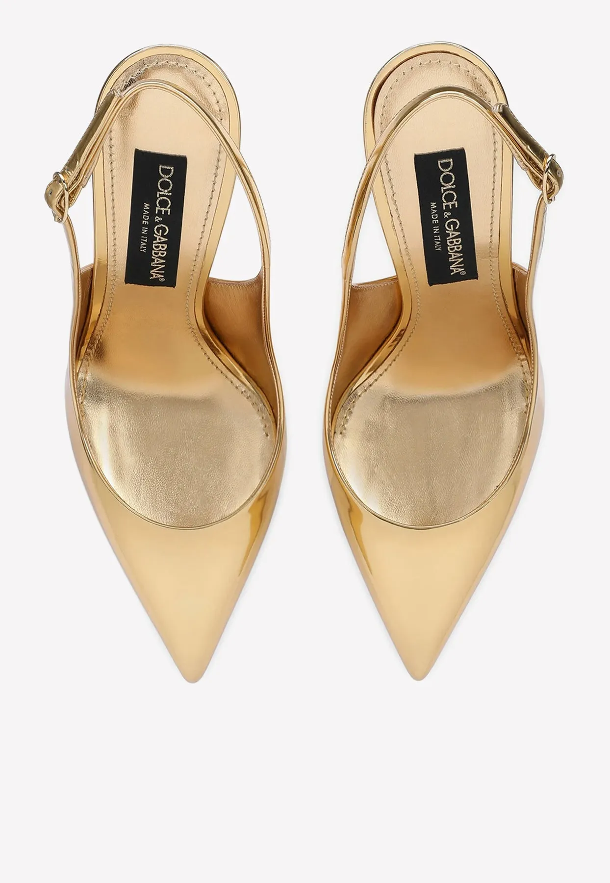 Cardinale 105 Metallic Slingback Pumps in Calf Leather