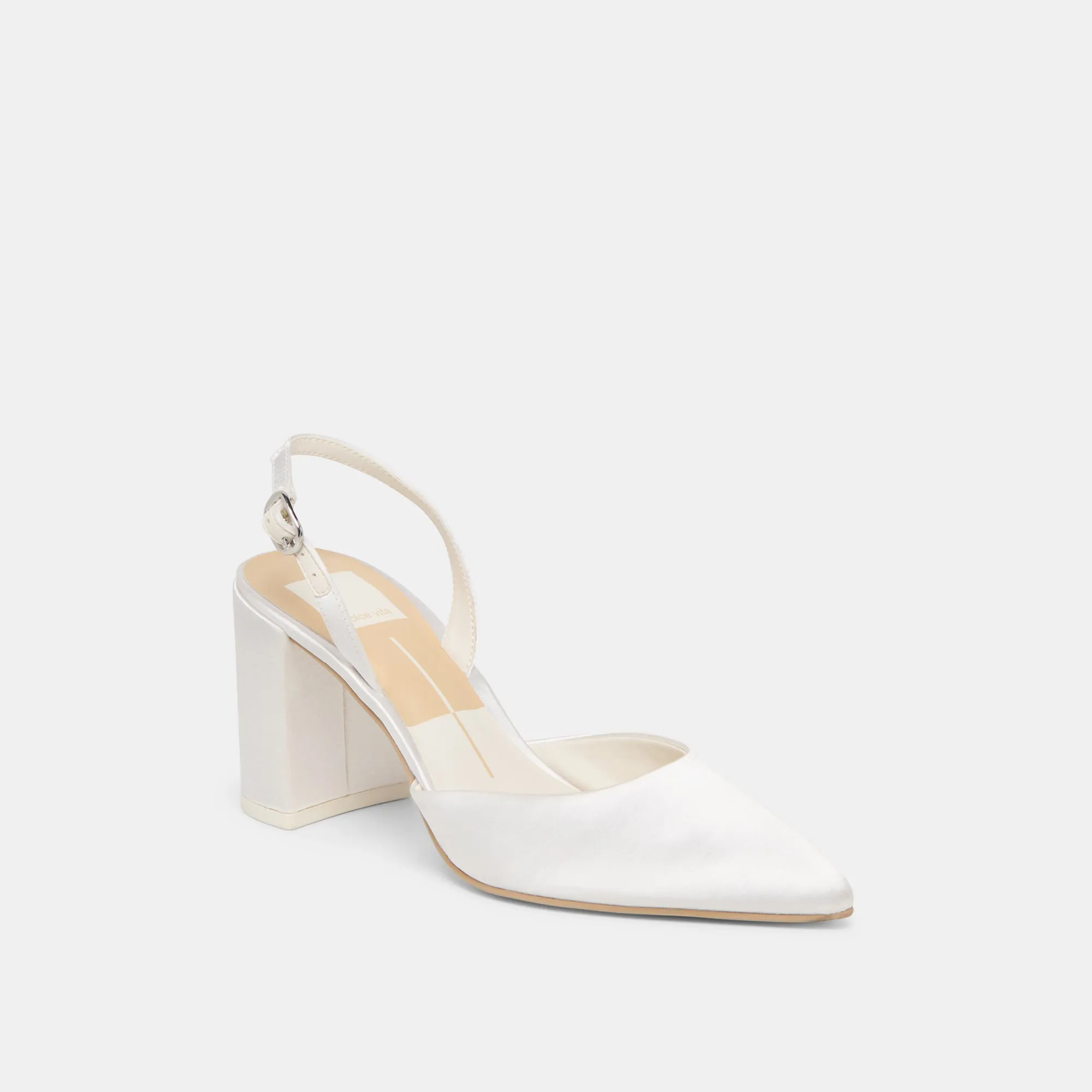 Timeless Comfort CAREL HIGH HEELS TRUE WHITE SATIN