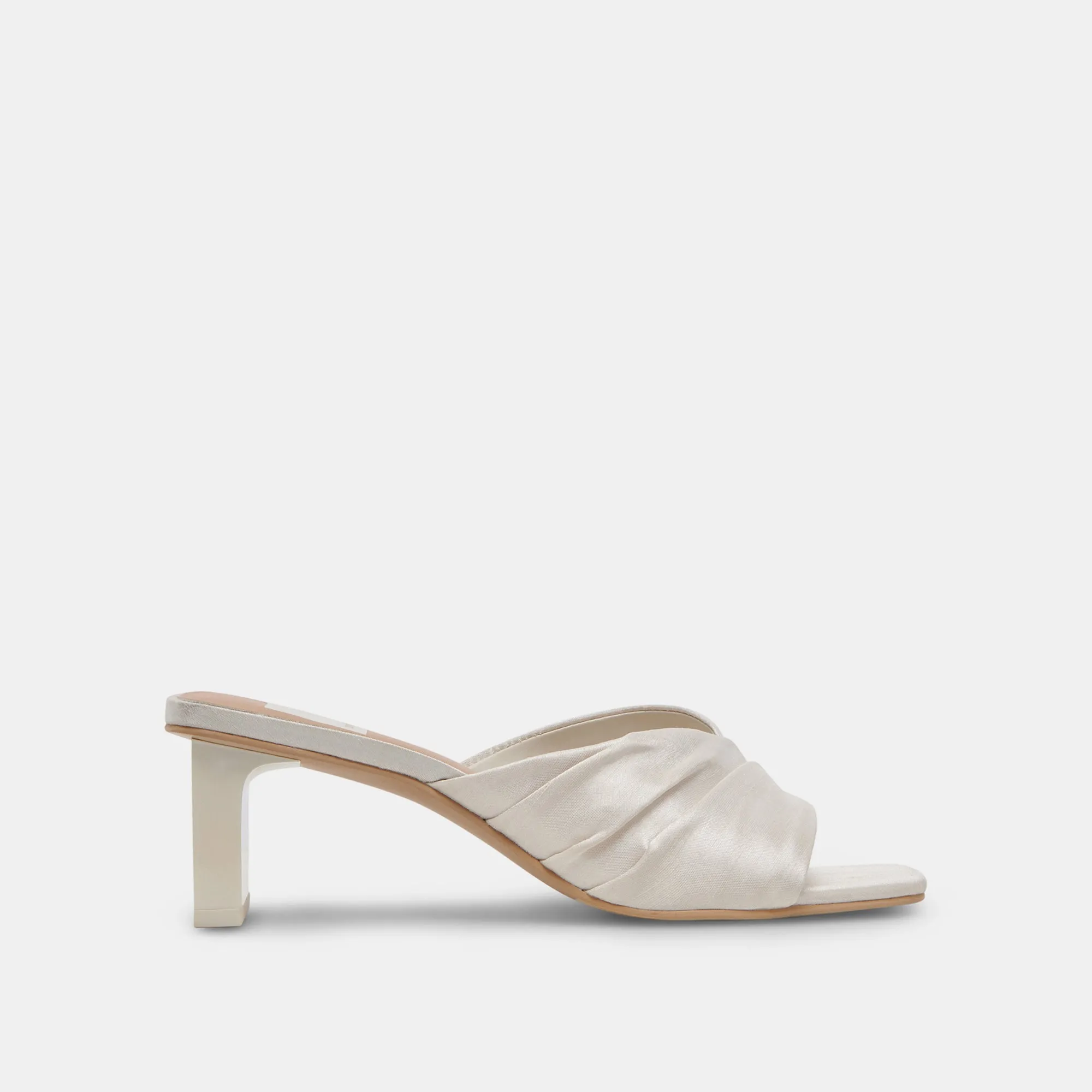 Iconic Style Trend Spark CARLAN HEELS OFF WHITE SILK