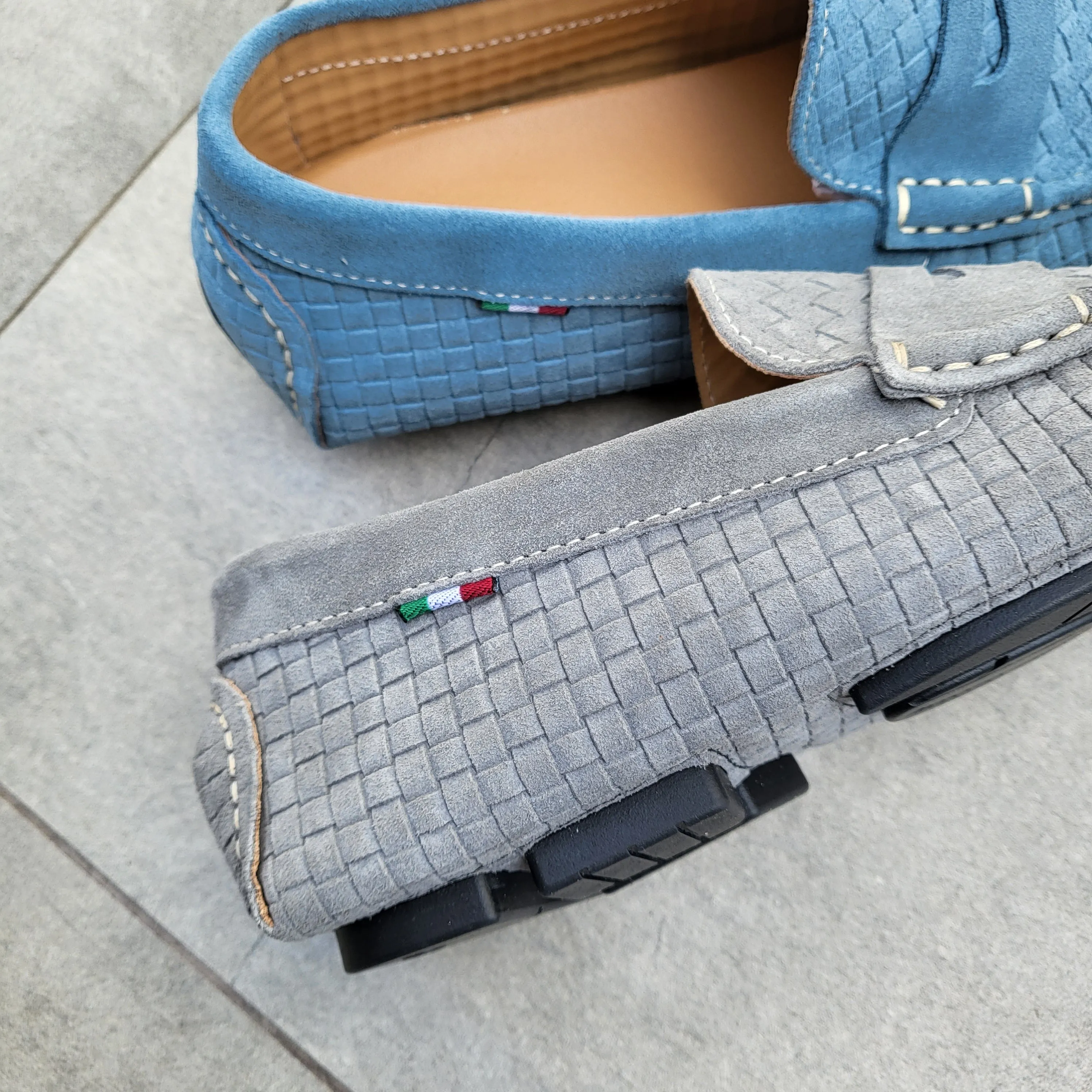 CarroPositano 03 Penny loafers men in Italian leather Suede