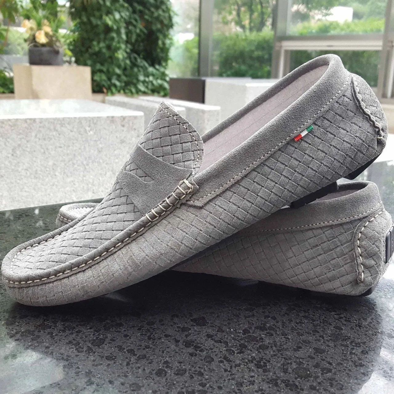 CarroPositano 03 Penny loafers men in Italian leather Suede