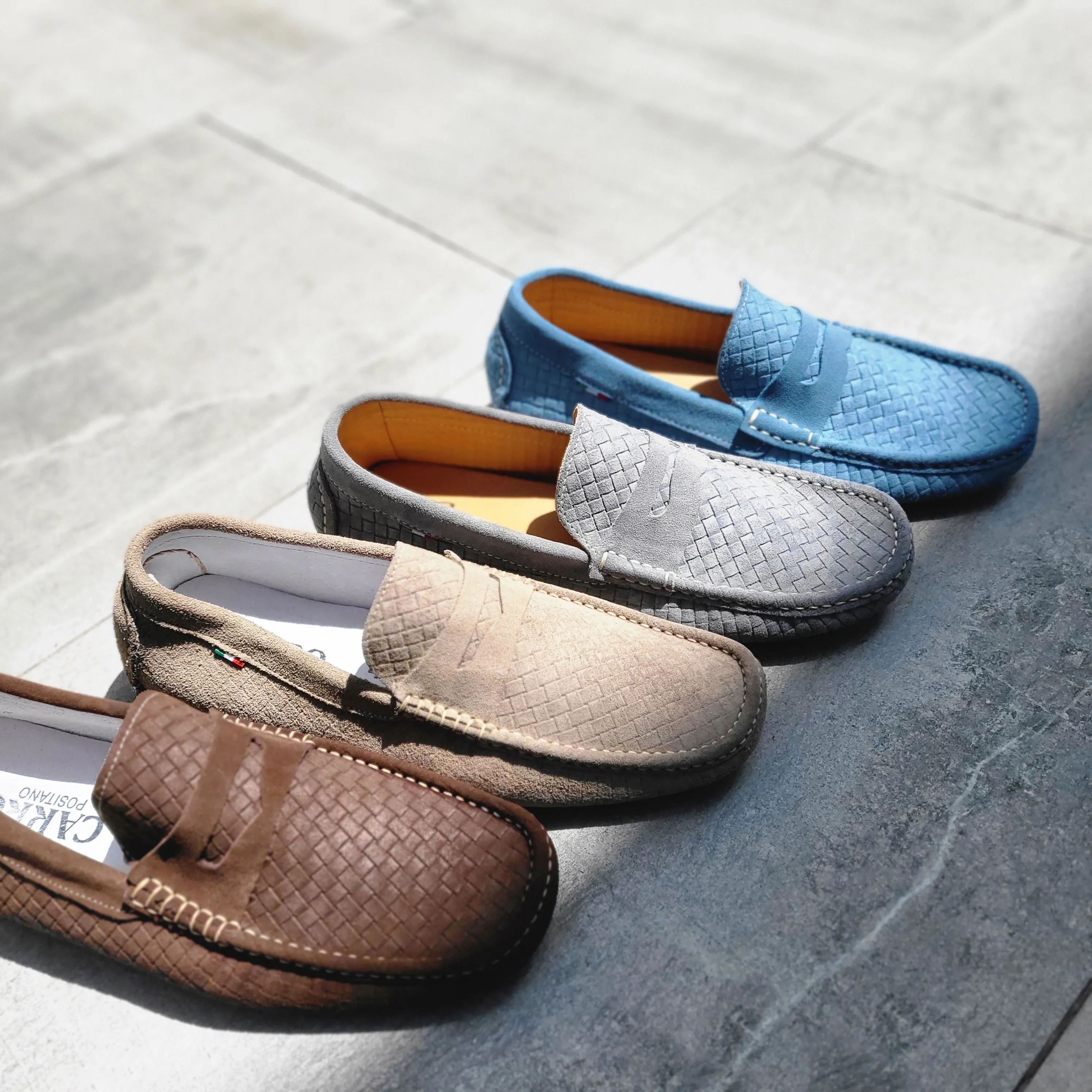 CarroPositano 03 Penny loafers men in Italian leather Suede