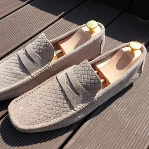 CarroPositano 03 Penny loafers men in Italian leather Suede