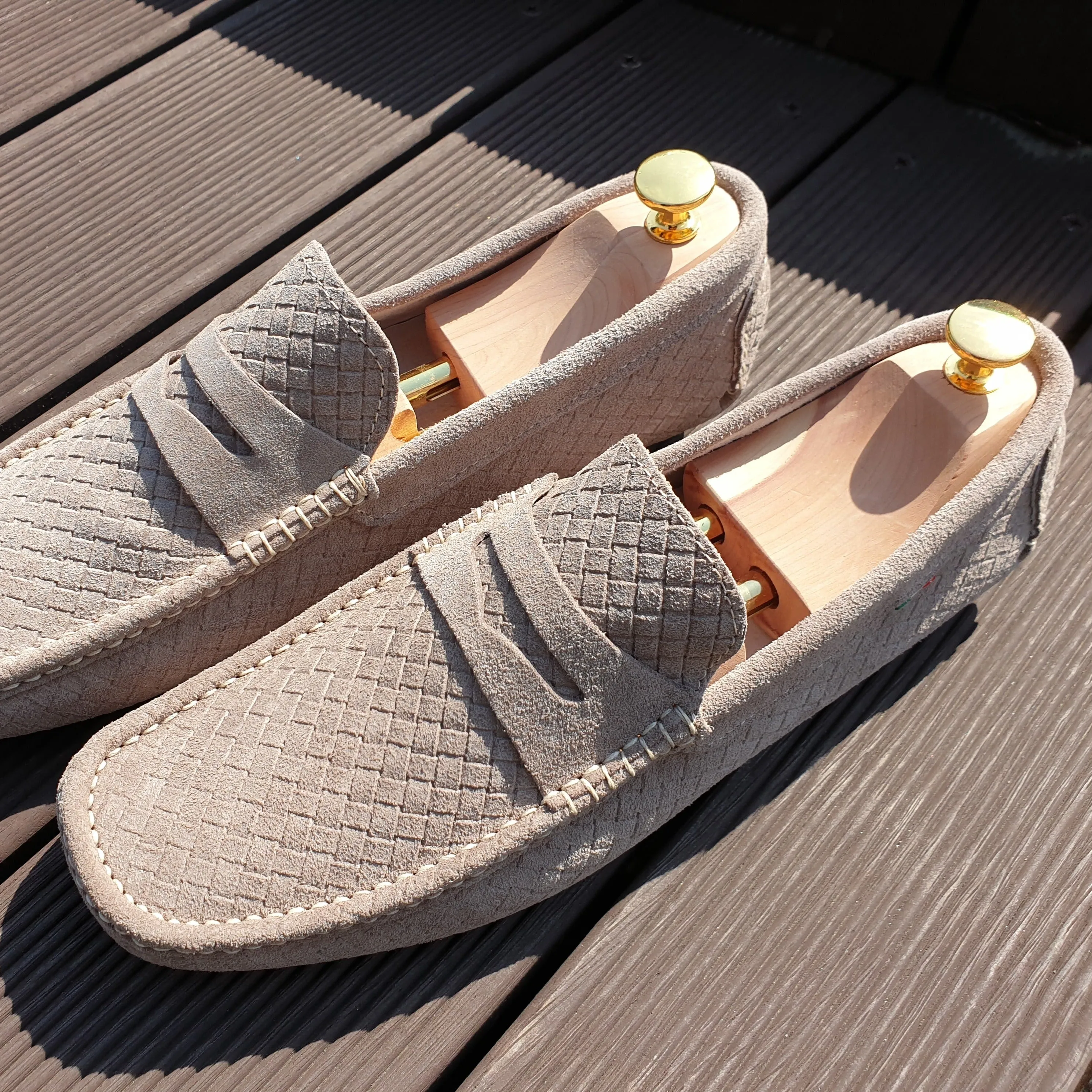 CarroPositano 03 Penny loafers men in Italian leather Suede