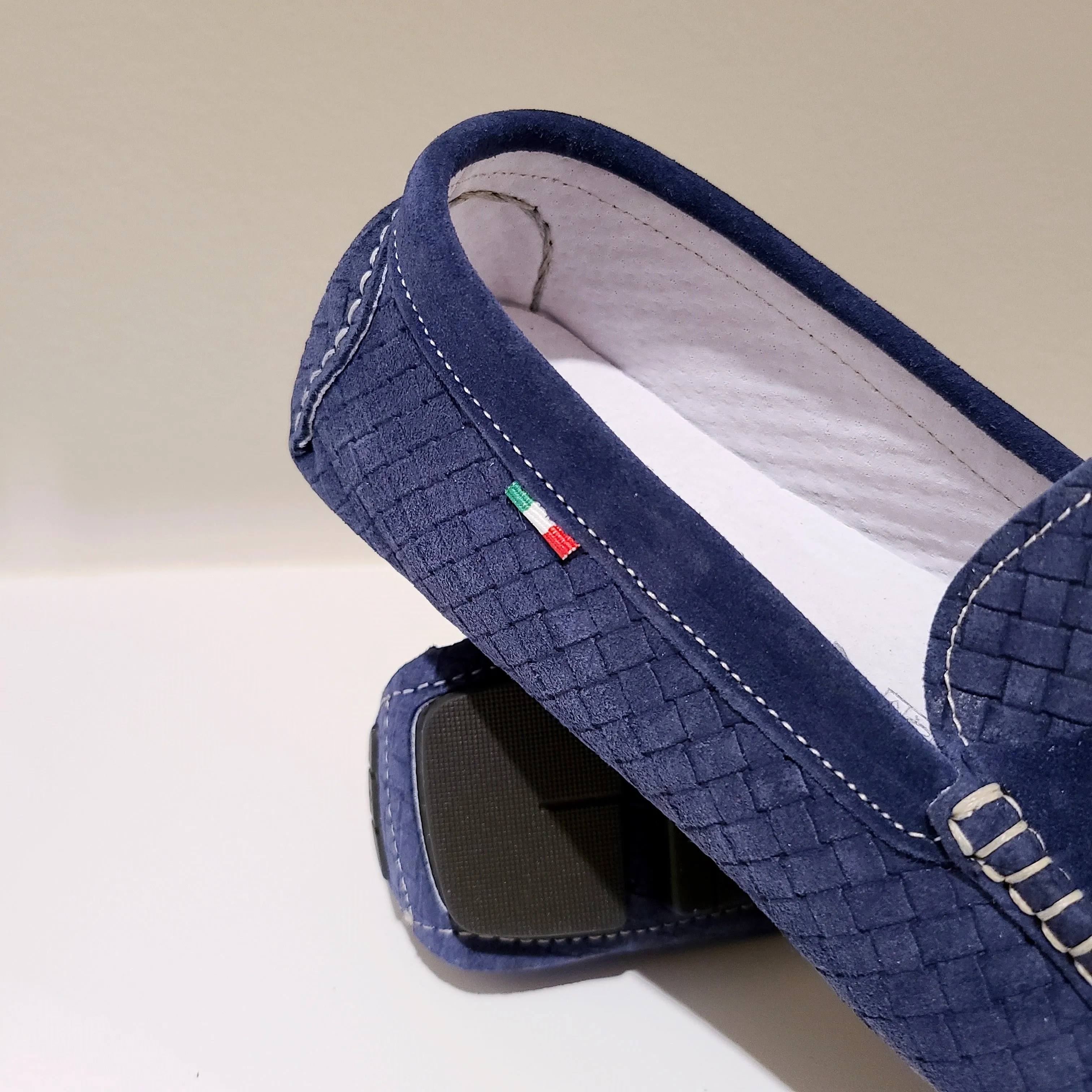 CarroPositano 03 Penny loafers men in Italian leather Suede