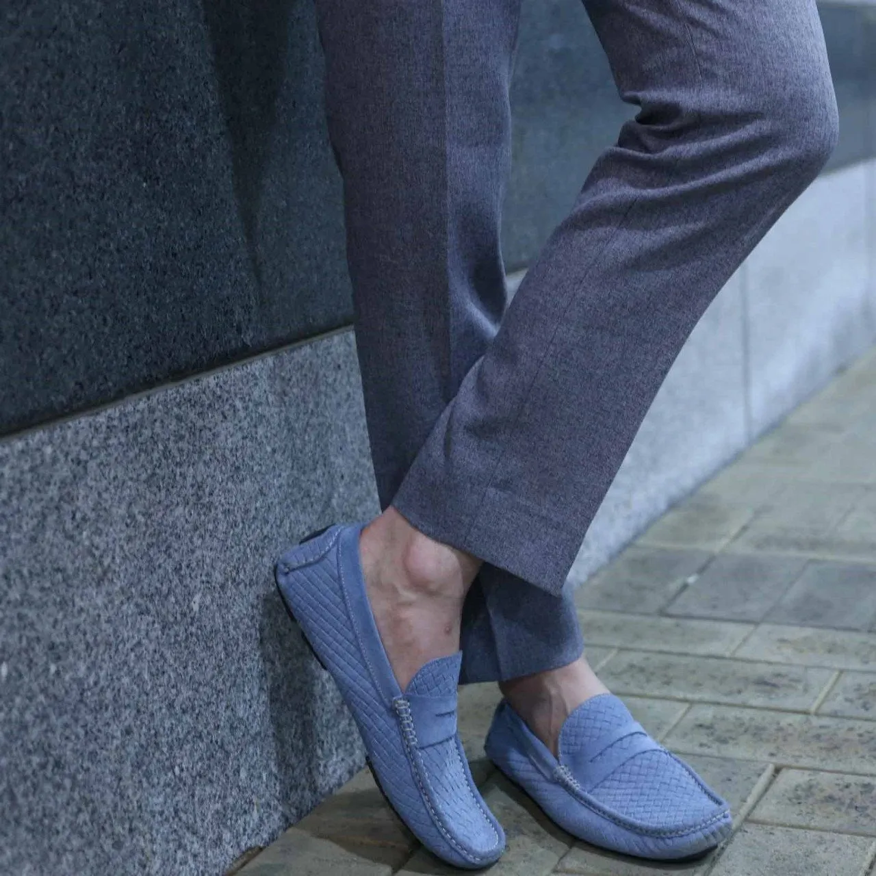 CarroPositano 03 Penny loafers men in Italian leather Suede