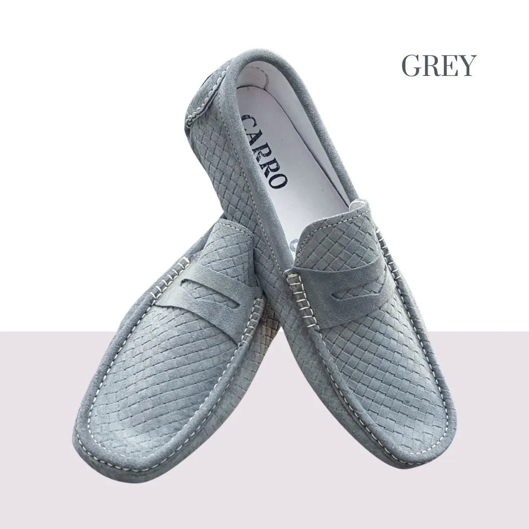 CarroPositano 03 Penny loafers men in Italian leather Suede