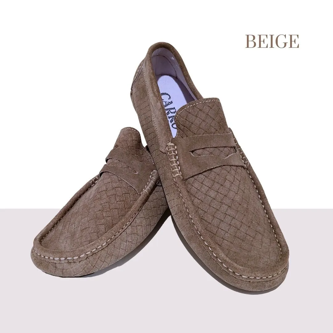 CarroPositano 03 Penny loafers men in Italian leather Suede