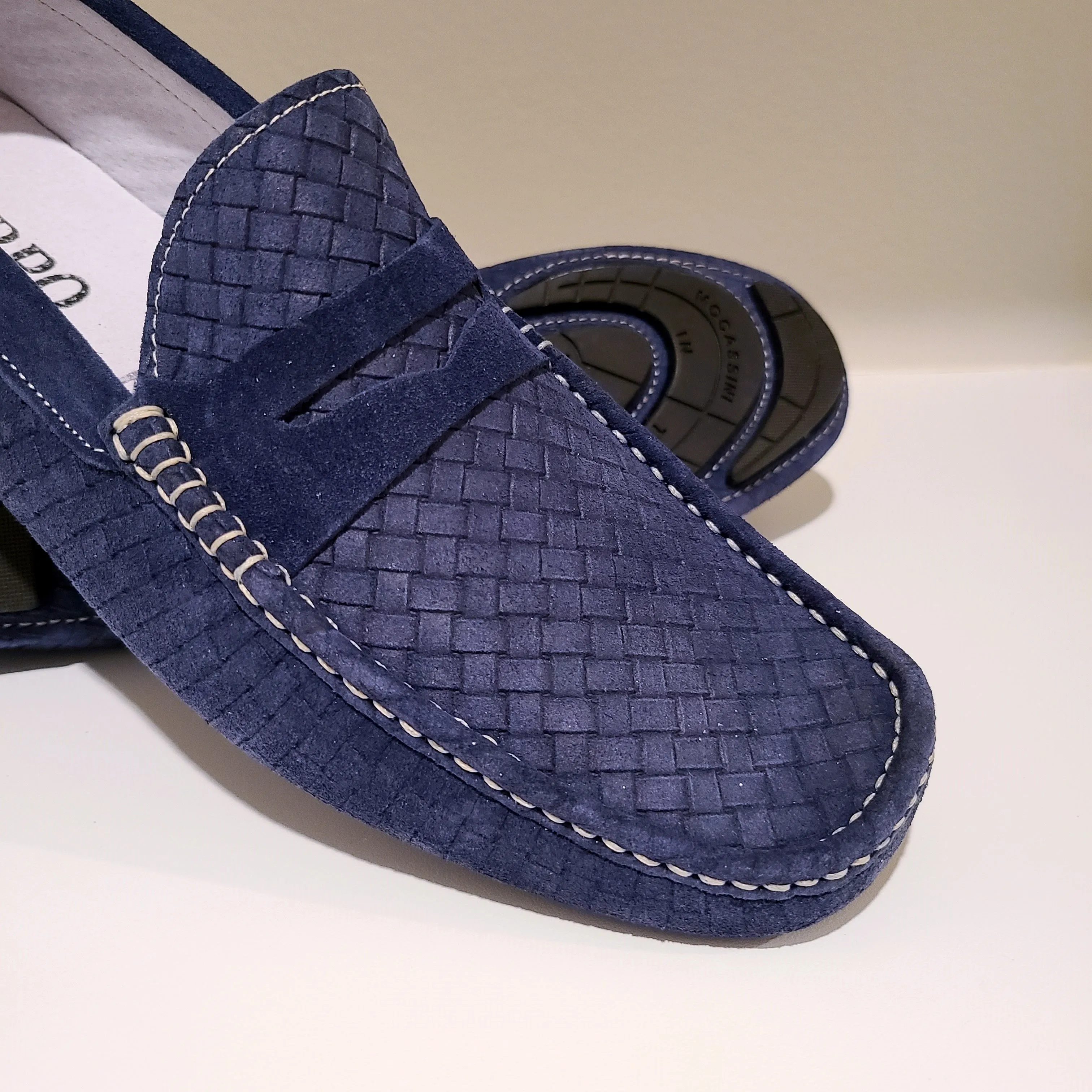 CarroPositano 03 Penny loafers men in Italian leather Suede