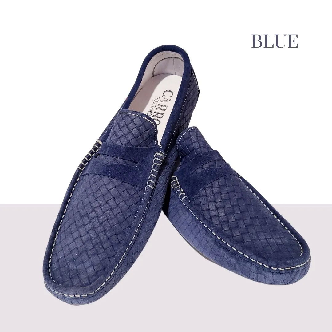CarroPositano 03 Penny loafers men in Italian leather Suede